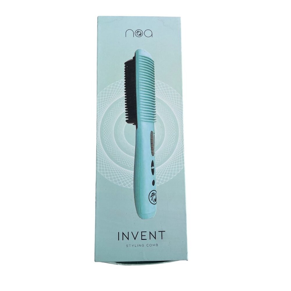 NOA Invent Styling Comb Heat Tool Temp Control 6 Heat Settings Blue in Box
